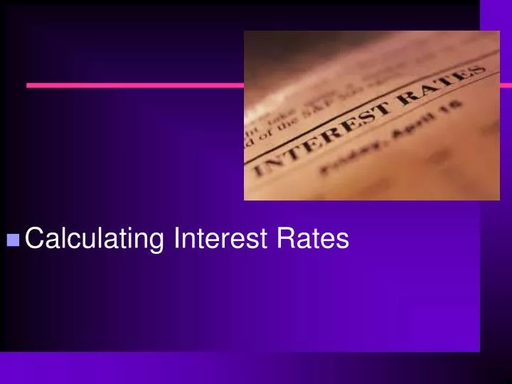 calculating interest rates