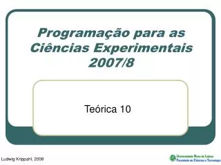 programa o para as ci ncias experimentais 2007 8