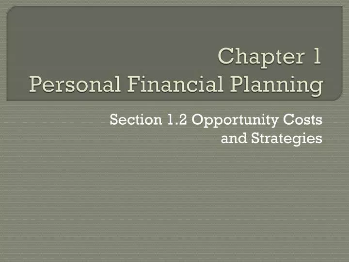 chapter 1 personal financial planning