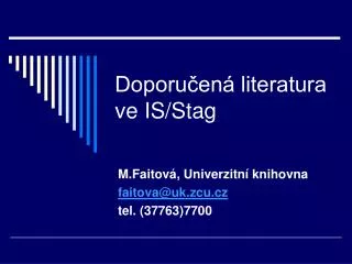 doporu en literatura ve is stag