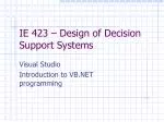 IE 423 – Design of Decision Support Systems - slide 1
