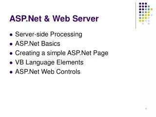 ASP.Net &amp; Web Server