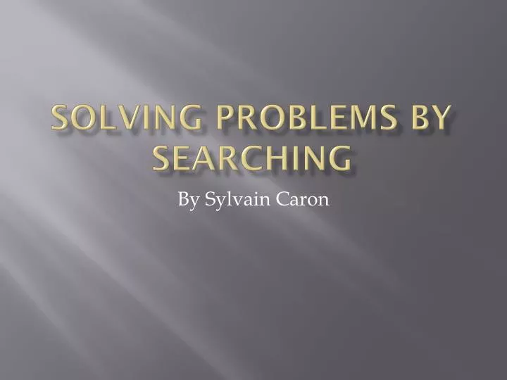 solving problems by searching