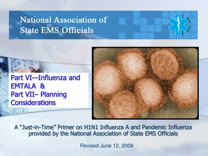 part vi influenza and emtala part vii planning considerations