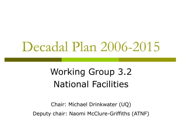 decadal plan 2006 2015