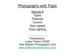 Photography with Flash