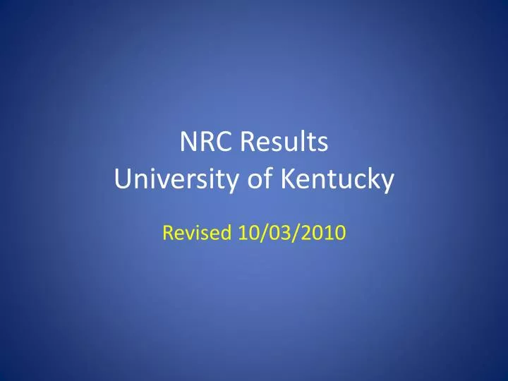 nrc results university of kentucky