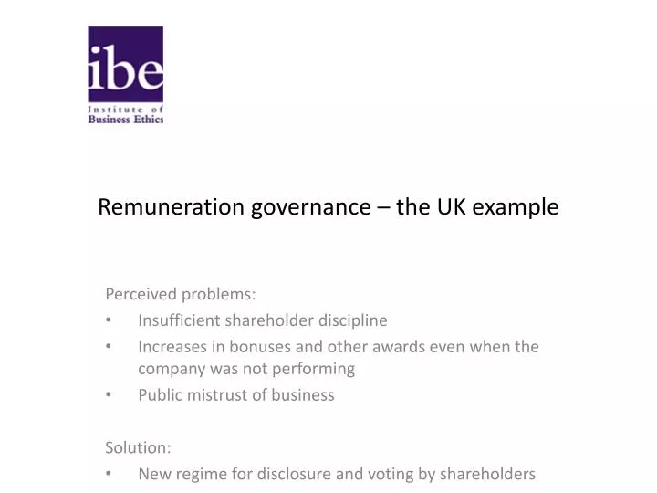 remuneration governance the uk example