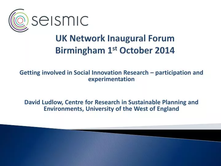 uk network inaugural forum birmingham 1 st october 2014
