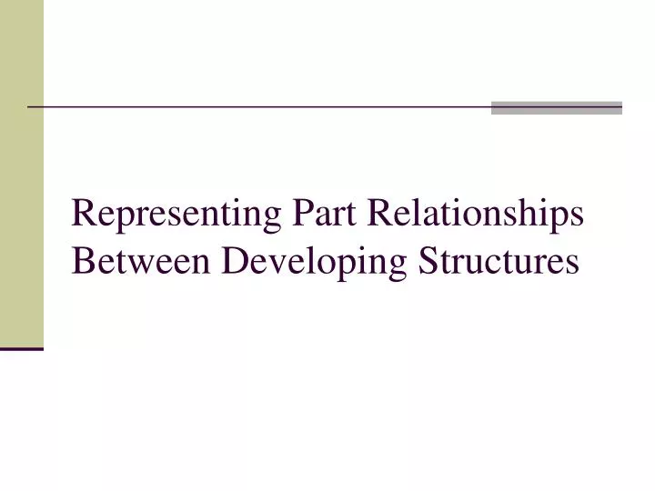 representing part relationships between developing structures