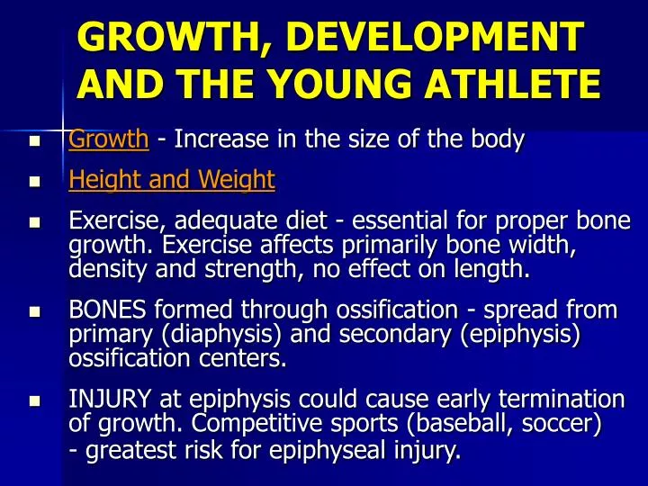 growth development and the young athlete