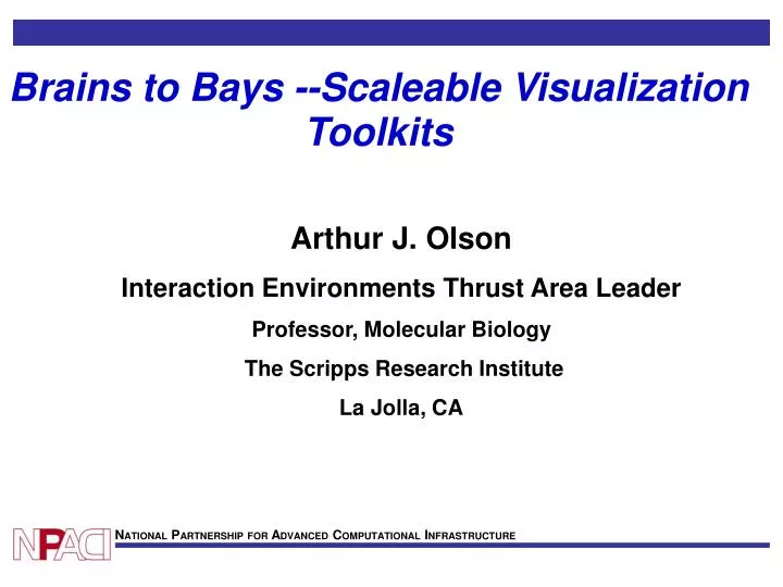 brains to bays scaleable visualization toolkits