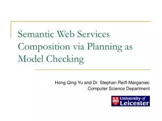Semantic Web Services Composition via Planning as Model Checking