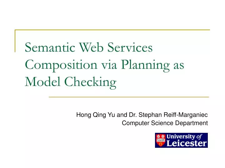 semantic web services composition via planning as model checking