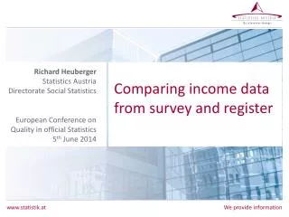 Comparing income data from survey and register