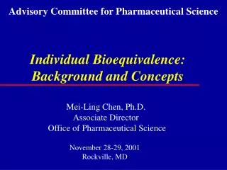 Individual Bioequivalence: Background and Concepts