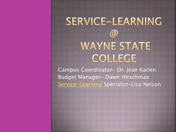 service learning @ wayne state college