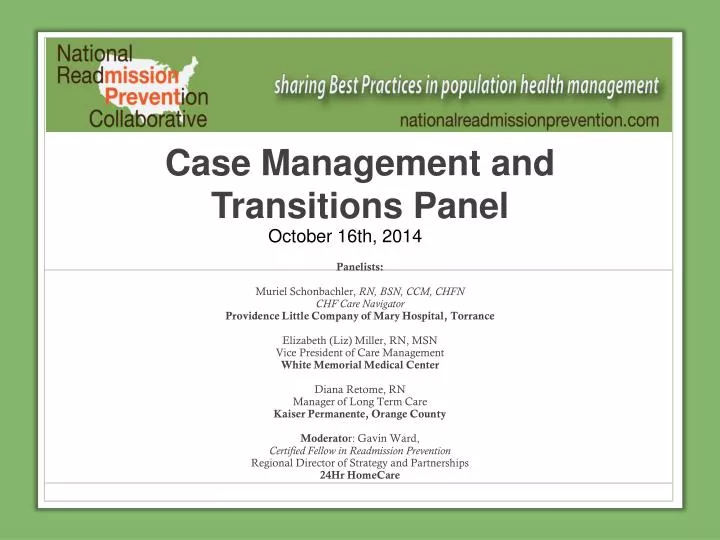 case management and transitions panel