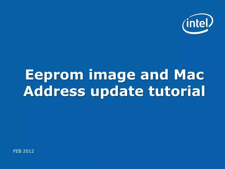 eeprom image and mac address update tutorial