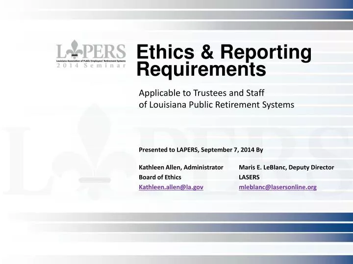 ethics reporting requirements
