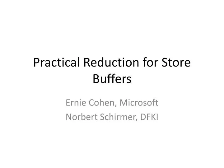 practical reduction for store buffers