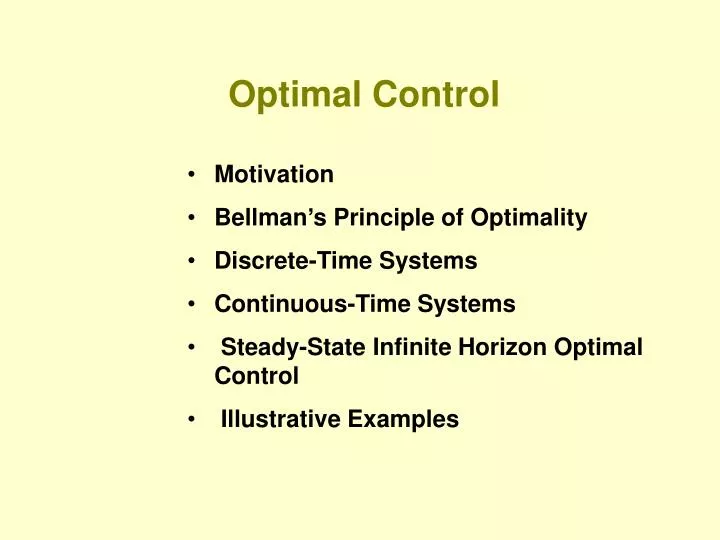 optimal control