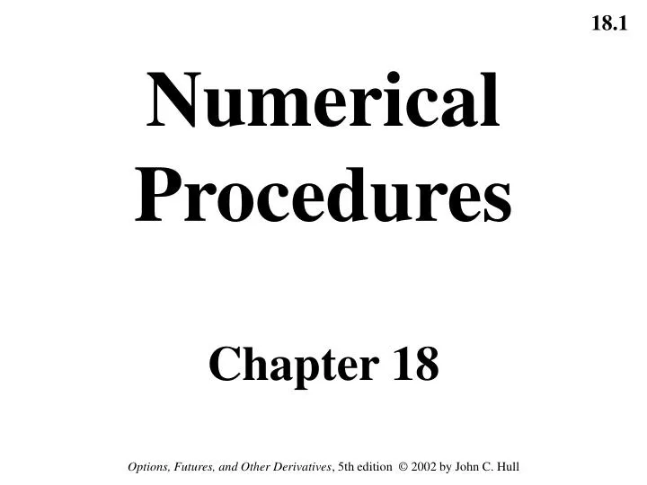 numerical procedures chapter 18