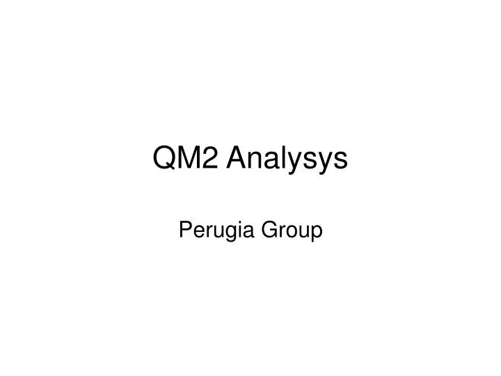 qm2 analysys