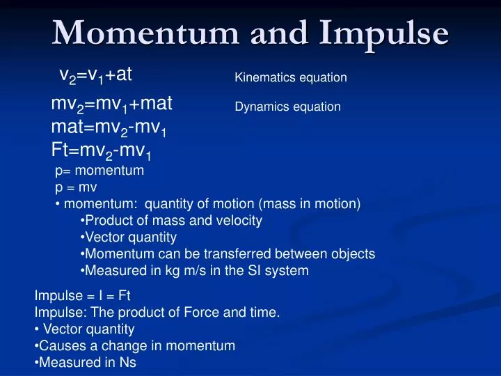 momentum and impulse