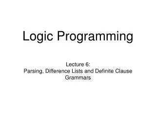 Logic Programming