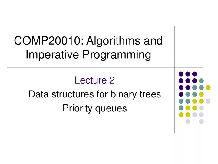 comp20010 algorithms and imperative programming