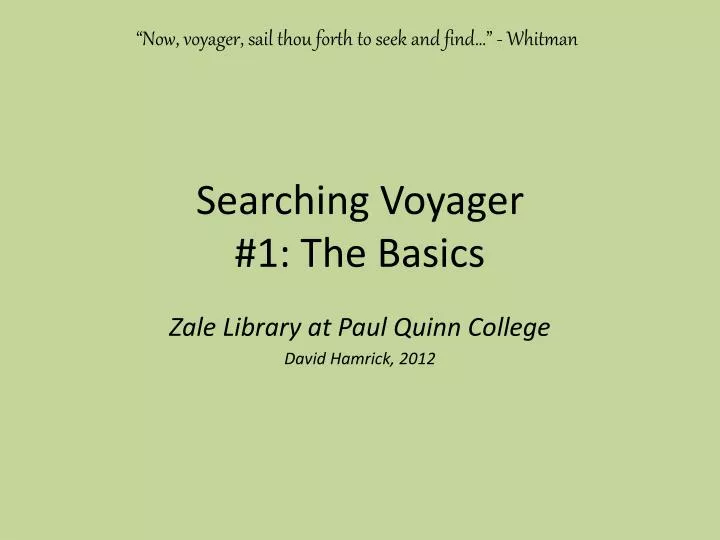 searching voyager 1 the basics