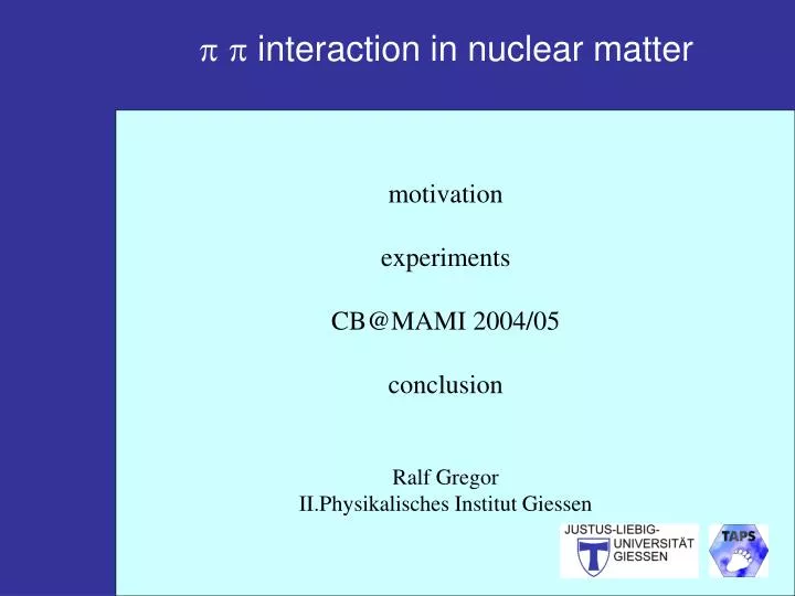 p p interaction in nuclear matter