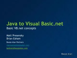 Java to Visual Basic