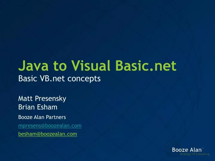 java to visual basic net