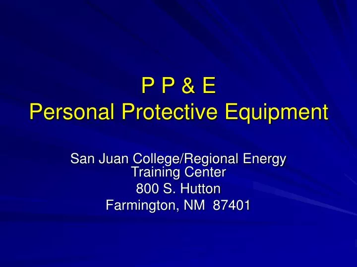 p p e personal protective equipment