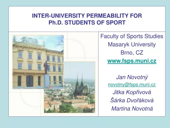 inter university permeability for ph d students of sport