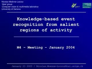 Knowledge-based event recognition from salient regions of activity