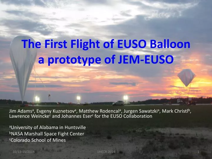 the first flight of euso balloon a prototype of jem euso