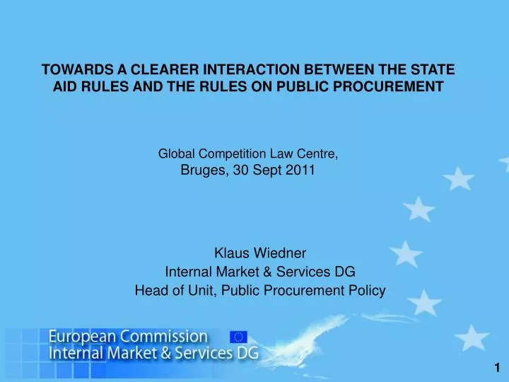 klaus wiedner internal market services dg head of unit public procurement policy