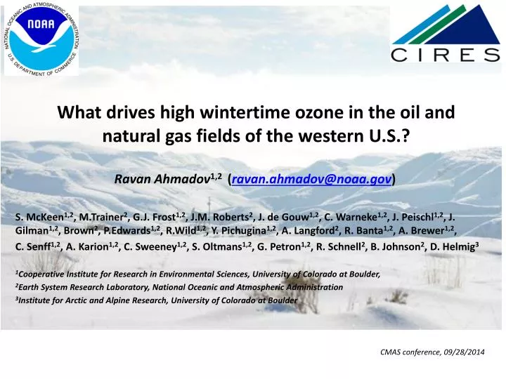 what drives high wintertime ozone in the oil and natural gas fields of the western u s