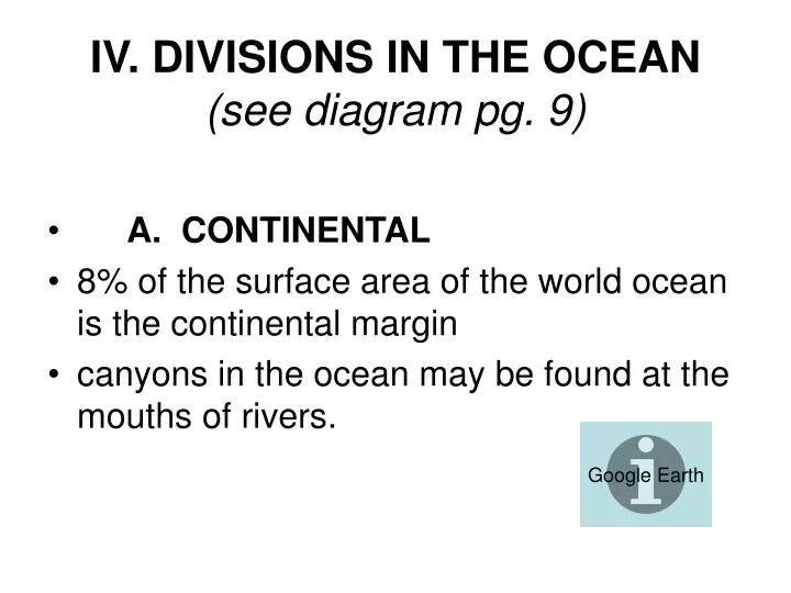 iv divisions in the ocean see diagram pg 9