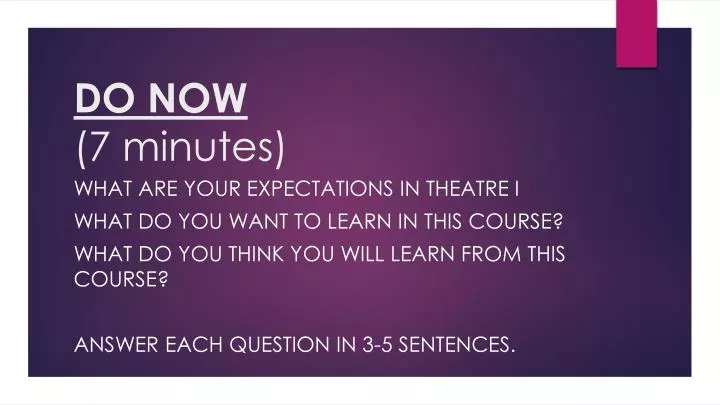 do now 7 minutes