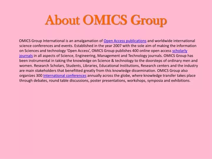 about omics group