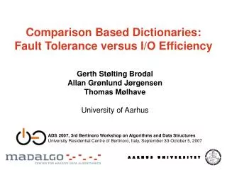 Comparison Based Dictionaries: Fault Tolerance versus I/O Efficiency