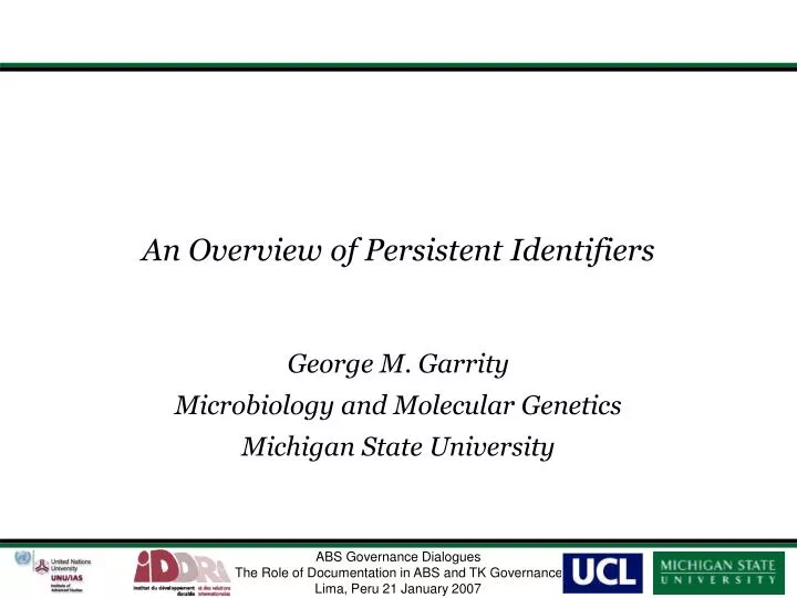 an overview of persistent identifiers