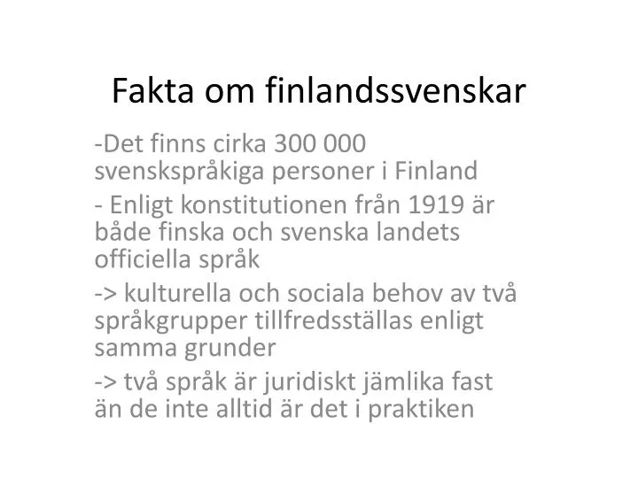 fakta om finlandssvenskar