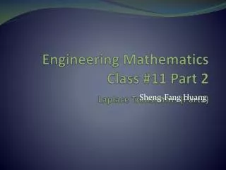 Engineering Mathematics Class # 11 Part 2 Laplace Transforms (Part2)