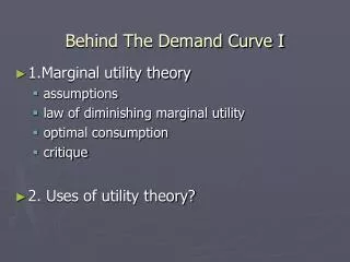 Behind The Demand Curve I