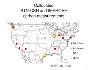 Collocated STN-CSN and IMPROVE carbon measurements WHW, UCD 1/22/08